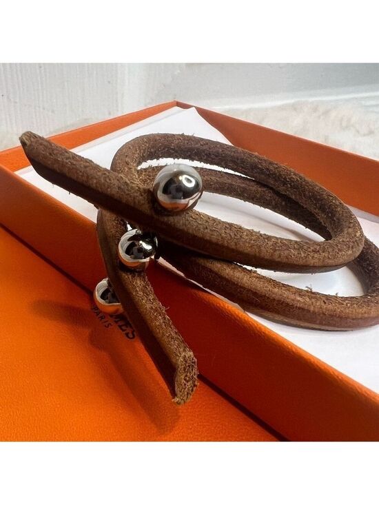 Hermès Jewelry - HERMES LEATHER BANGLE UNISEX BRACELET WITH BOX